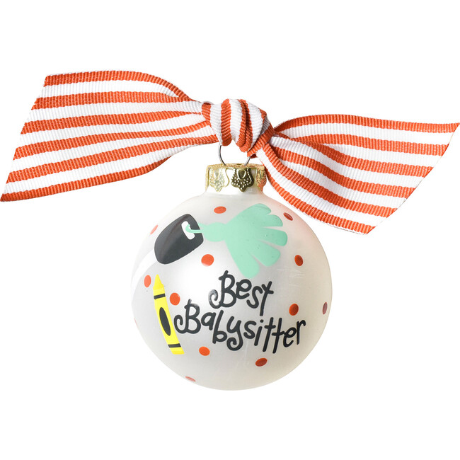 Babysitter Glass Ornament, White