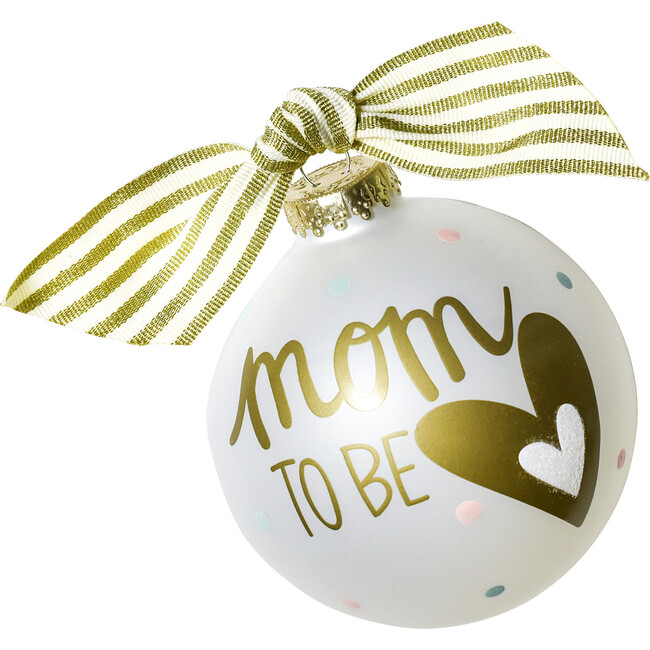 Mom To Be Glass Ornament, White