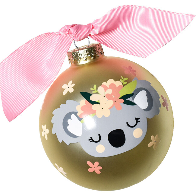 Koala Glass Ornament, Gold