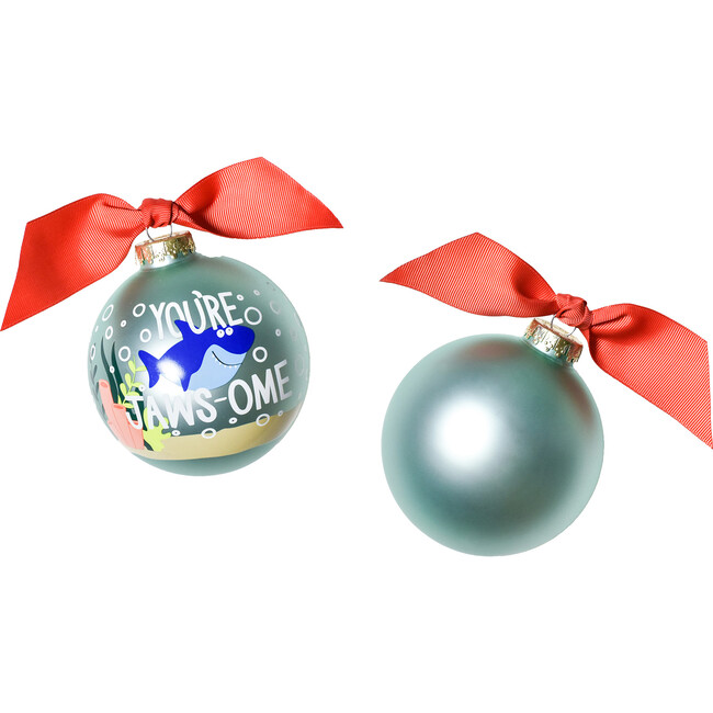 Shark Glass Ornament, Blue