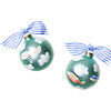 Around The World Plane Glass Ornament, Blue - Ornaments - 2