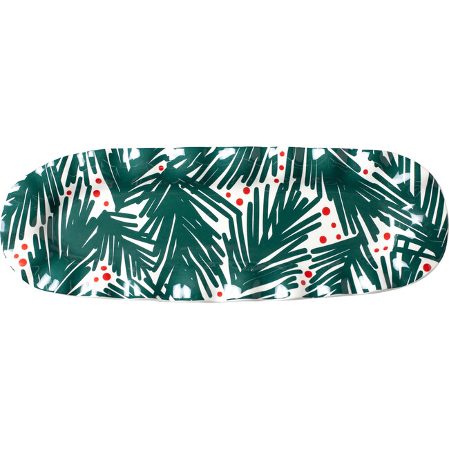 Balsam and Berry Ruffle Skinny Tray, Green