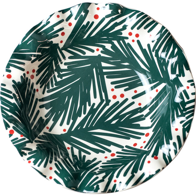 Balsam and Berry Ruffle Bowl, Green