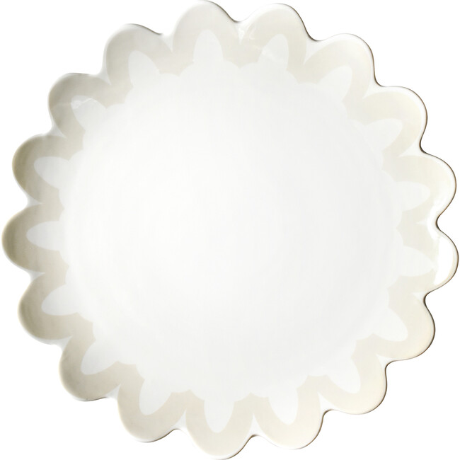 Arabesque Trim Scallop Edge Platter, Ecru - Accents - 1
