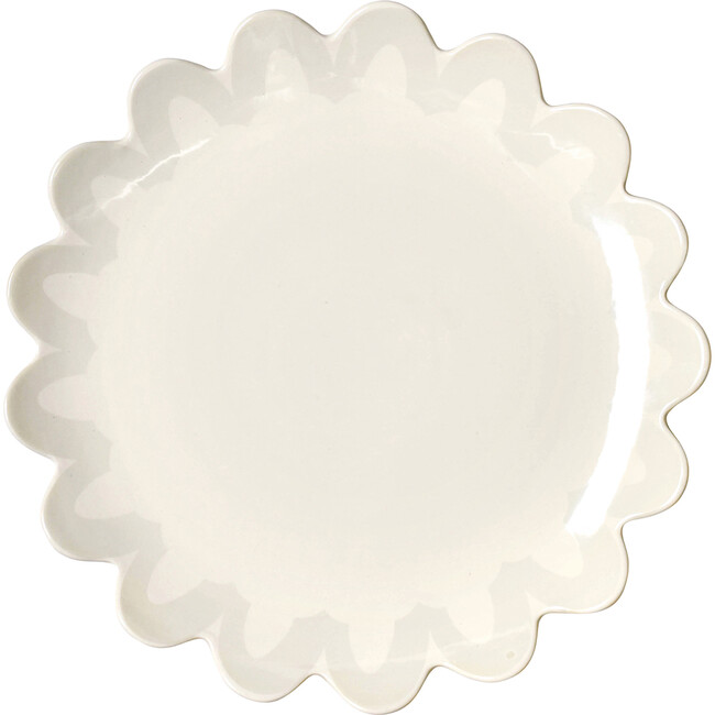 Arabesque Trim Scallop Edge Plate, Ecru - Accents - 1