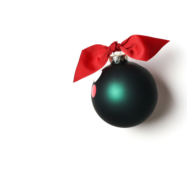 Ho Ho Ho Santa Glass Ornament, Brown Skin, Green - Ornaments - 3