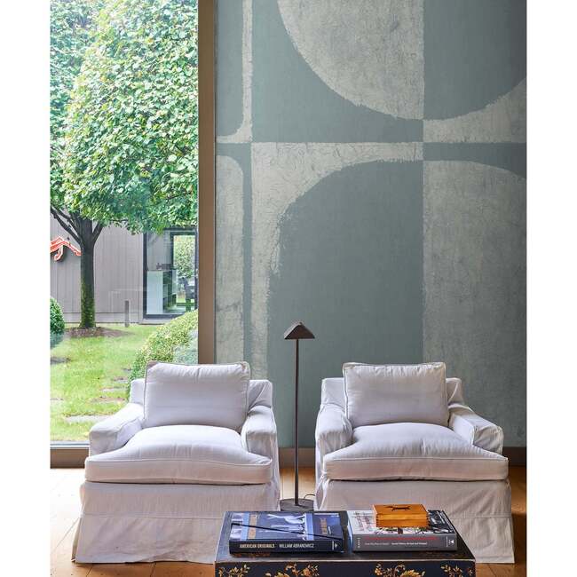 The Cloisters Panel Set 5-Yard Wallpaper, Soft Blue