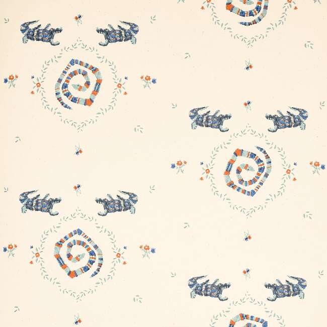 Reptilia 5-Yard Wallpaper, Warm Blue - Wallpaper - 3