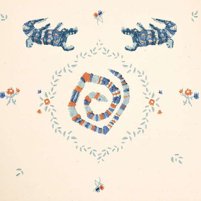 Reptilia 5-Yard Wallpaper, Warm Blue - Wallpaper - 4