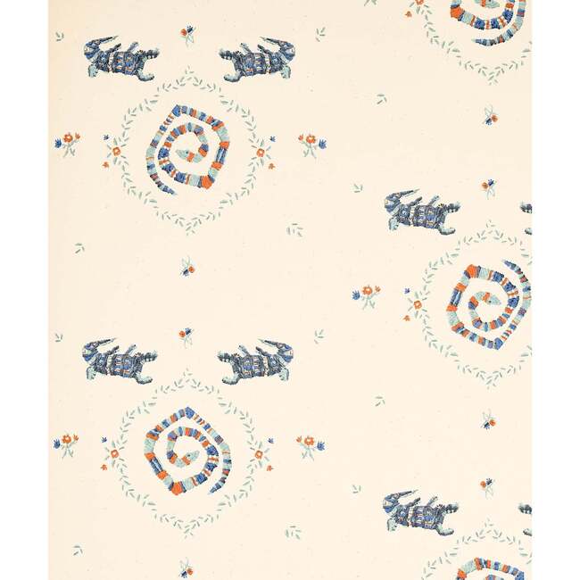Reptilia 5-Yard Wallpaper, Warm Blue - Wallpaper - 5