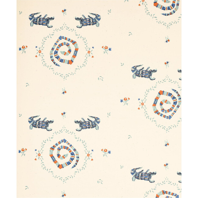Reptilia 5-Yard Wallpaper, Warm Blue - Wallpaper - 9