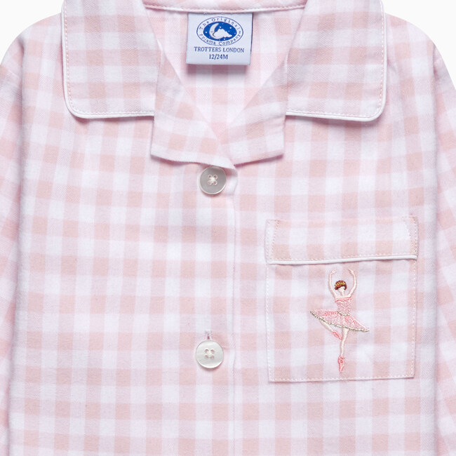 Margot Ballerina Pajama, Pale Pink Gingham - Pajamas - 3