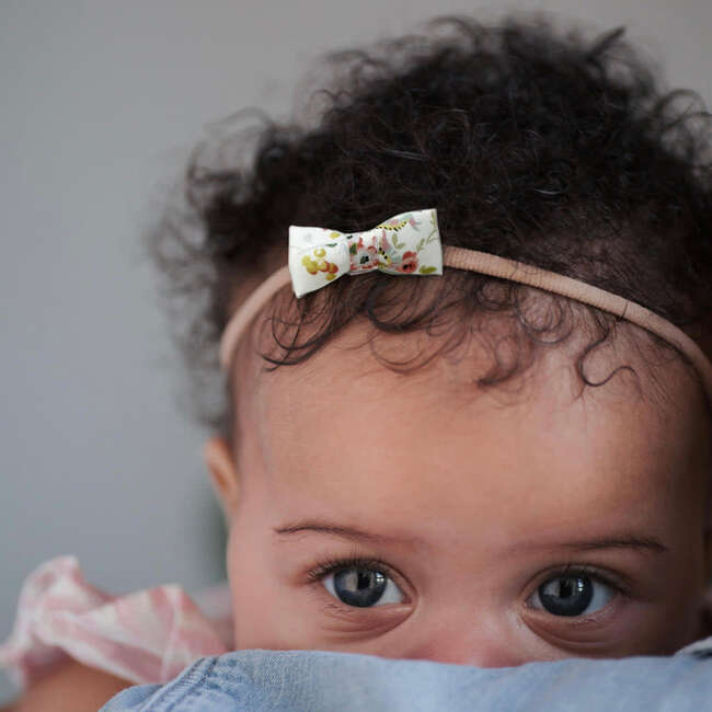 LuluLuvs Itty Bitty Bow Baby Headbands, Pastel Florals Bundle Set - Bows - 3