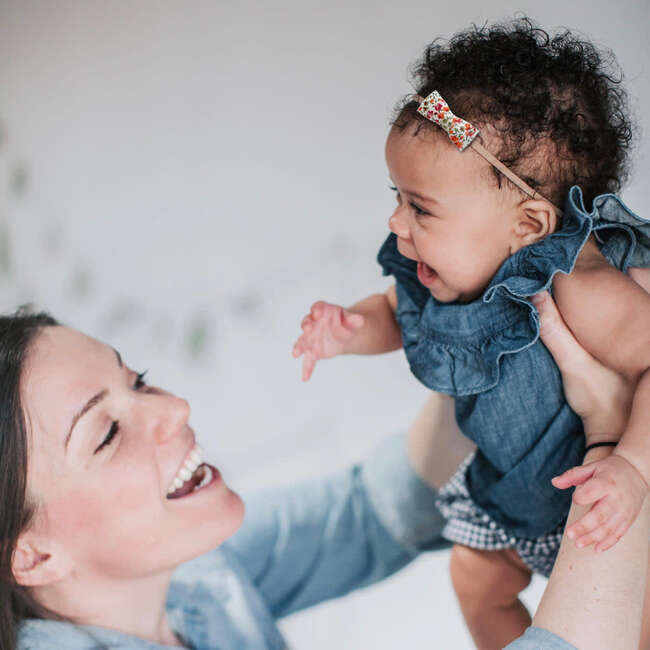 LuluLuvs Itty Bitty Bow Baby Headbands, Bright Florals Bundle Set - Bows - 4