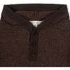 Organic Long Sleeve Hooded Henley Sweater, Chocolate Marl - Sweaters - 2 - thumbnail