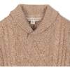 Organic Long Sleeve Shawl Collar Cable Sweater, Camel Heather - Sweaters - 2 - thumbnail