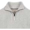 Organic Long Sleeve Half Zip Cable Pullover Sweater, Light Gray Heather Chevron - Sweaters - 2 - thumbnail