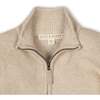 Organic Long Sleeve Full Zip Raglan Mock Neck Sweater, Natural Marl - Sweaters - 2