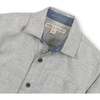 Organic Long Sleeve Flannel Button Down Shirt with Elbow Patches, Gray Heather Flannel - Button Downs - 2