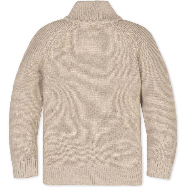 Organic Long Sleeve Full Zip Raglan Mock Neck Sweater, Natural Marl - Sweaters - 3