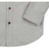 Organic Long Sleeve Flannel Button Down Shirt with Elbow Patches, Gray Heather Flannel - Button Downs - 3