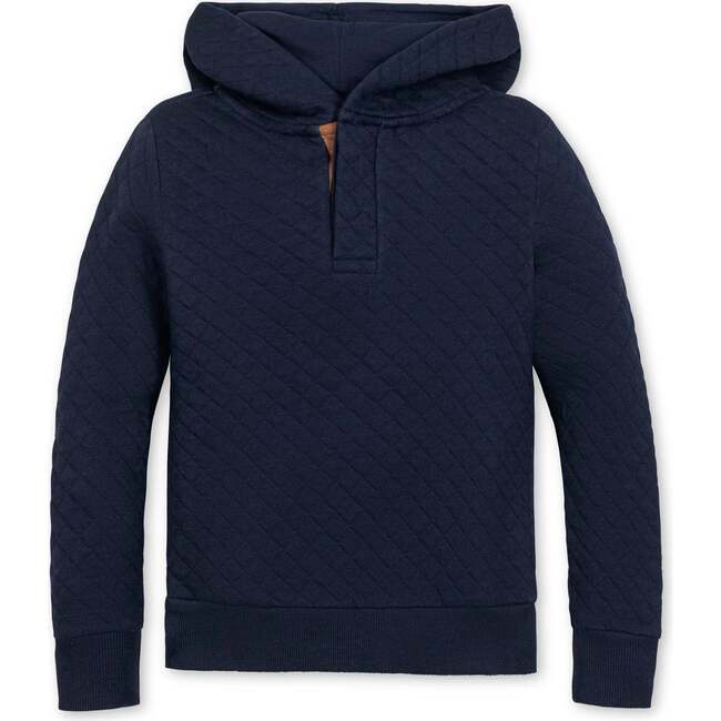 Quilted Hooded Sweatshirt, Navy Quilted