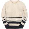 Organic Roll Neck Cable Sweater, Ivory Cable - Sweaters - 1 - thumbnail