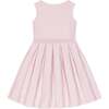 Organic Sleeveless Pleated Sweater Dress with Bow, Rose Marl - Dresses - 2 - thumbnail