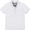 Organic Short Sleeve Knit Pique Polo Shirt, White - Polo Shirts - 1 - thumbnail