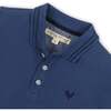 Organic Short Sleeve Knit Pique Polo Shirt, Dark Blue - Polo Shirts - 2 - thumbnail