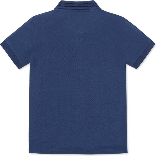 Organic Short Sleeve Knit Pique Polo Shirt, Dark Blue - Polo Shirts - 3