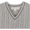 Organic V-Neck Cable Sweater Vest, Gray Heather Cable - Vests - 2 - thumbnail