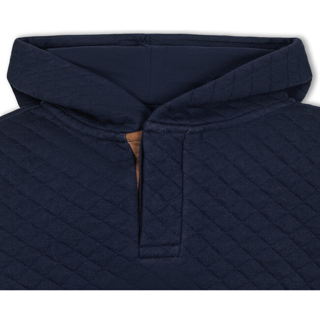 Quilted Hooded Sweatshirt, Navy Quilted