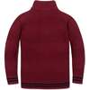 Organic Mock Neck Stripe Sweater, Dark Red - Sweaters - 3