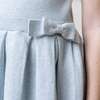 Organic Sleeveless Pleated Sweater Dress with Bow, Light Blue Heather - Dresses - 5 - thumbnail