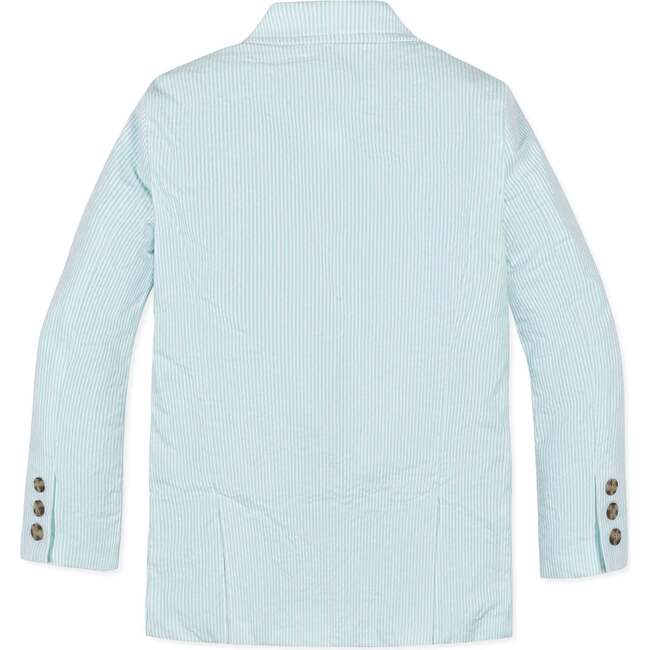 Organic Classic Seersucker Suit Jacket, Mint Seersucker - Blazers & Sport Coats - 2