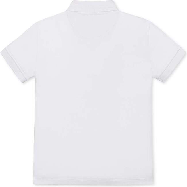Organic Short Sleeve Knit Pique Polo Shirt, White - Polo Shirts - 3