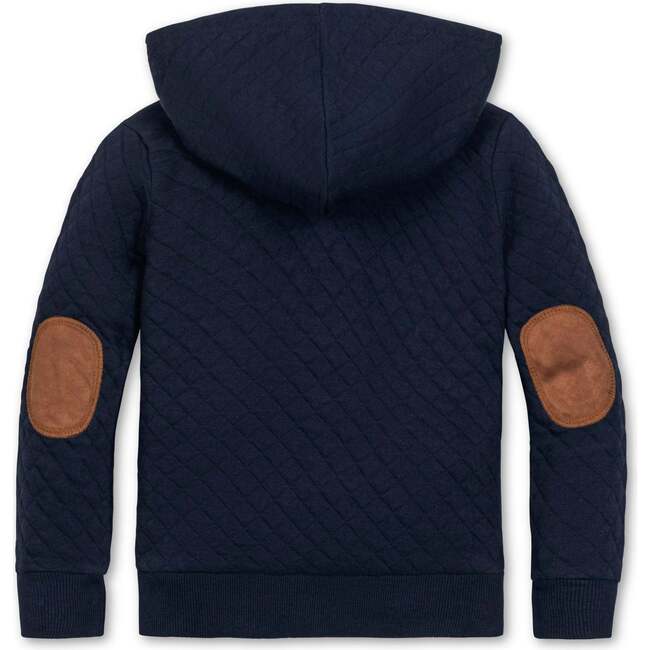 Quilted Hooded Sweatshirt, Navy Quilted - Sweatshirts - 3
