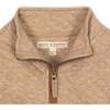 Long Sleeve Quilted Kanga Half Zip Pullover, Camel Heather Quilted - Sweatshirts - 2