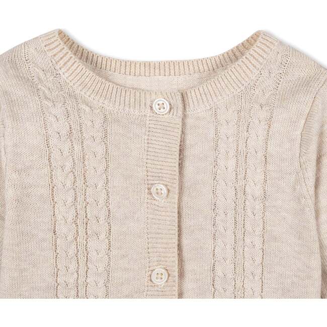 5 Piece Organic Sweater Cable Cardigan, Legging, Hat, & Bootie Boxed Gift Set, Light Oatmeal Set