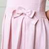 Organic Sleeveless Pleated Sweater Dress with Bow, Rose Marl - Dresses - 5 - thumbnail
