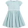 Organic Puff Sleeve Smocked Party Dress with Peter Pan Collar, Robin's Egg Blue - Dresses - 2 - thumbnail