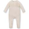 Organic Raglan Footed Sweater Romper, Light Oatmeal Heather - Rompers - 1 - thumbnail