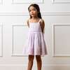 Organic Sleeveless Special Occasion Sundress with Bow Back Detail and Embroidery, Light Lavender - Dresses - 3 - thumbnail
