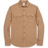 Men's Organic Flannel Double Pocket Button Down Shirt, Camel Herringbone - Button Downs - 1 - thumbnail