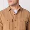 Men's Organic Flannel Double Pocket Button Down Shirt, Camel Herringbone - Button Downs - 2