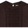 Girl's Organic Flutter Sleeve Cable Sweater Dress, Chocolate Heather - Dresses - 2