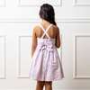 Organic Sleeveless Special Occasion Sundress with Bow Back Detail and Embroidery, Light Lavender - Dresses - 5 - thumbnail