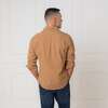 Men's Organic Flannel Double Pocket Button Down Shirt, Camel Herringbone - Button Downs - 3