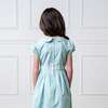 Organic Puff Sleeve Smocked Party Dress with Peter Pan Collar, Robin's Egg Blue - Dresses - 5 - thumbnail